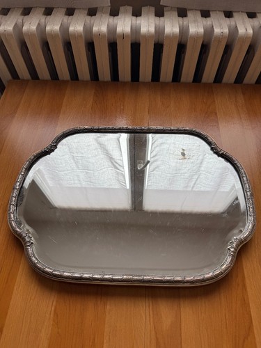 Plateau miroir argenté