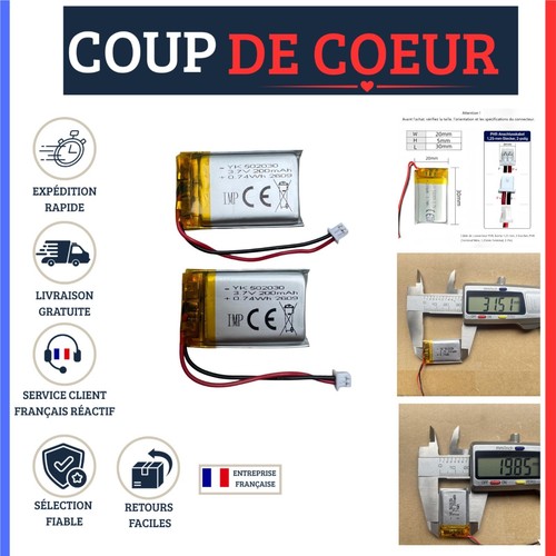 Batterie lipo 200mah - 3.7v,