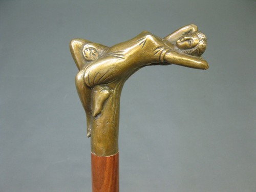 Bois canne marche bronze - canne,