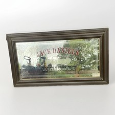Vintage Jack Daniels Whiskey Saloon Mirror Old Time Tennessee Wood Frame 17”x30”