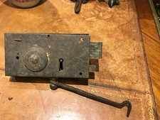 Antique Large Castle Lock Portal Door Epok Debut 19th Wrought Iron 9