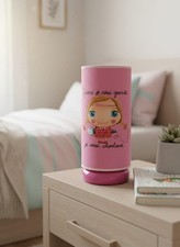 Lampe de chevet enfant rose "Quand je serai chanteuse", Décoration chambre fille