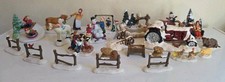 VTG DEPT 56 LEMAX CHRISTMAS VILLAGE FIGURINES LOT OF 23 VARIOUS PIECES