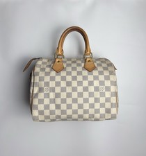 Louis Vuitton Speedy 25 Damier Azur Leather White Travel Hand bag N41534 MB4100