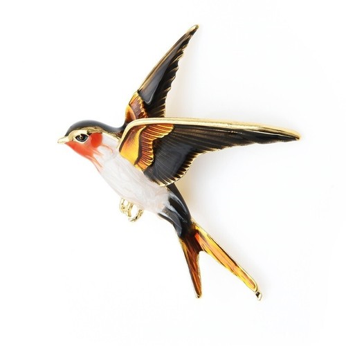 Broche hirondelle peinte la - broche, à
