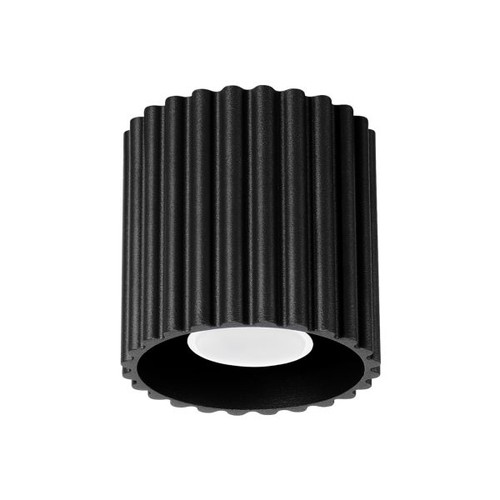 Plafonnier aluminium noir - noir, gu10