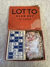 Milton Bradley Lotto Club Set 48 Cards Bingo Game Wooden # Discs & Markers USA
