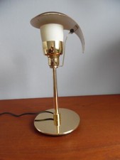 Antique 80's Design Bedside Lamp Gold Metal Table To Lay Vintage