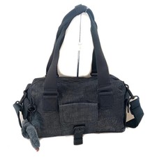 Auth Kipling - Black Dark Gray Nylon Handbag