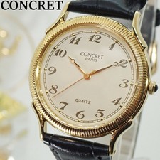 Montre-bracelet à quartz pour homme Concret Paris ton or design élégant