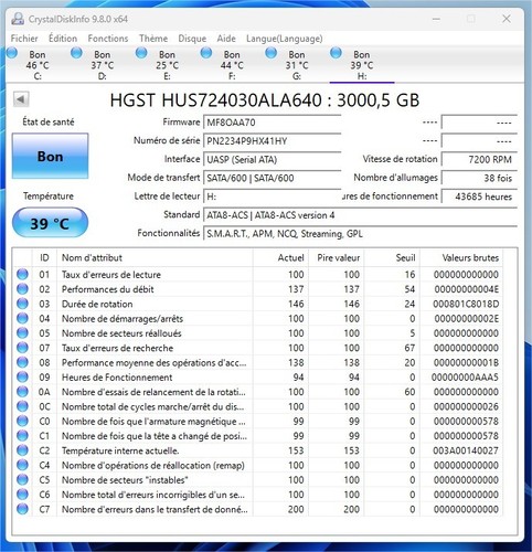 Hdd 3to sata s hgst - 3to, gb/s