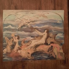 Tableau Huile Papier Portrait