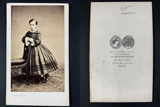 Bureau, Paris, girl vintage cdv albumen print CDV, albumen print, 6 x 