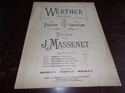 Partition werther drame - werther,
