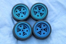 four antique meccano wheels approx 54mm 1990's (no dinky hornby)