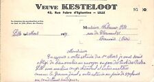 LILLE (59) WIDOW KESTELOOT / BRUSH FACTORY / MAIL 1939