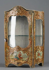 Very Rare SGDG Tole Doll Miniature Display Case