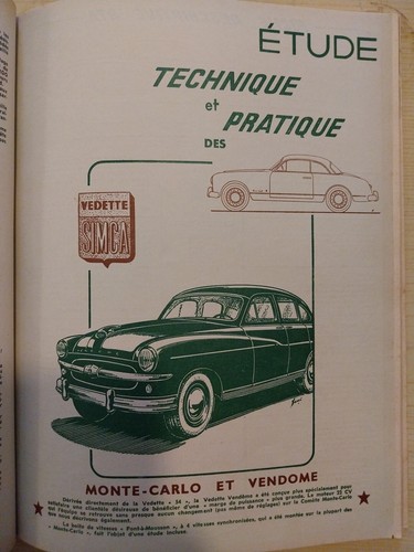 Revue technique simca vedette - revue,