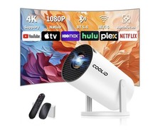 Mini Vidéo Projecteur 1080P Wifi6 BT5.4, Android TV, 4K, Auto-Trapèze, 270 degré