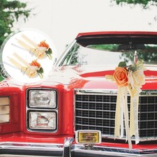  2 Pcs Decoration Mariage Voiture Déco Marié Décoration Fleurs Artificielles