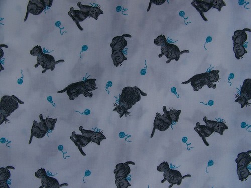 Coupon tissu chats gris - de,