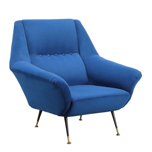 Fauteuil vintage tissu métal - tissu,