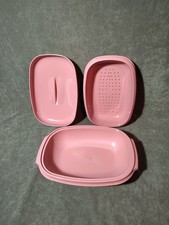 Vintage Tupperware Micro Steamer #1275 Cover #1274 Tray & #1273 Bowl DUSTY ROSE