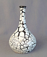 Soliflore vase crackled decor "Fat Lava" DLG Jasba Cortina signed Seguy