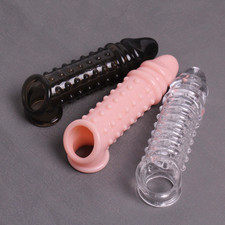 Condom Manchon De Pénis Silicone Jouets Sexuels Hommes Retard SM Esclave G-spot