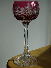 SAINT LOUIS ANTIQUE GLASS WINE ROEMER CRYSTAL COLOR RED MODEL NIEPCE 18.5 cm