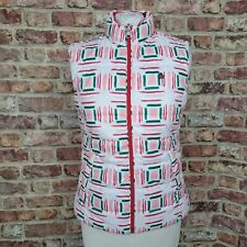 Y2K Benetton Gilet Reversible Pink White Womens Small Bodywarmer