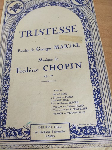 Partition tristesse musique - , de