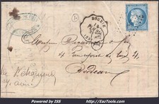 FRANCE N° 60A SUR LETTRE PC