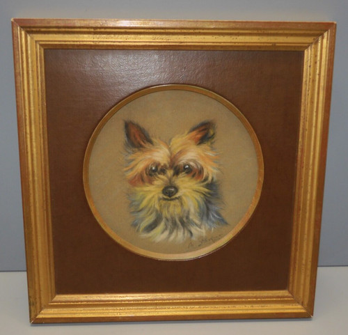 Pastel portrait chien - -,