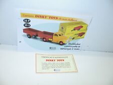 1 card + certificate DINKY TOYS ATLAS repro ref 25D + 25S, studebaker and trailer