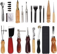 18pcs cuir outils de poinçon carft kit couture sculpture travail couture