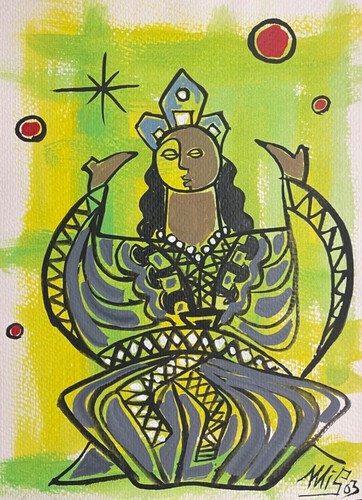 Danseuse gouache art naif - la,