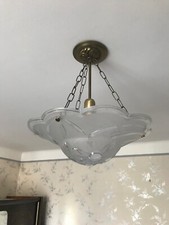  Lustre en verre signé Degué Art déco - Electricité OK et très bon état général