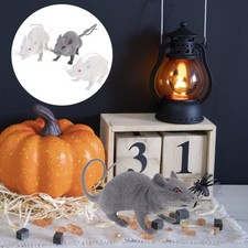  3PCS Jouet de souris réalistes Jouet Spooky Rat Jouet Halloween Bougne Jouet
