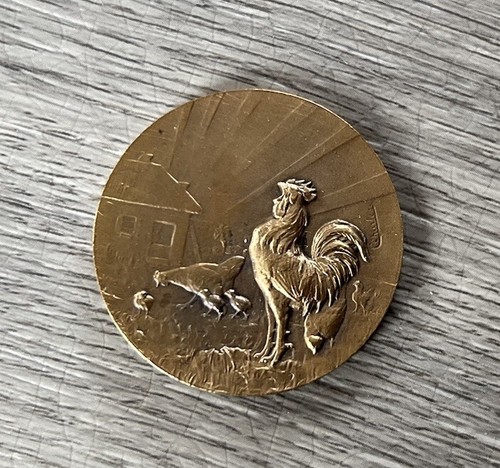 Medaille ancienne coq et - coq,