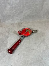 Vintage Peugeot Chignole Hand Drill Metal and Red Wood Made in France 1900