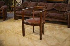 Fauteuil en chêne et skaï