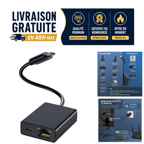 Adaptateur ethernet micro - ethernet, usb