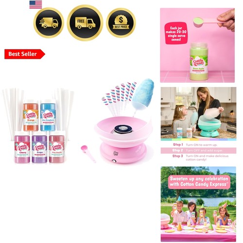 Cotton candy machine kit with - candy,