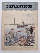 Paquebot Normandie 1er Voyage L’Atlantique. St Nazaire 1935 Arrivée à New-York
