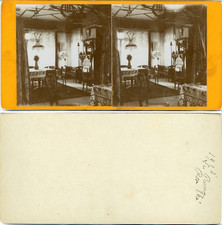 Stéréo, Belgique, La Panne, décoration intérieure de maison  Vintage albumen ste