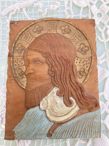 Icone tableau sculpté - , en