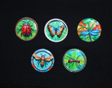 cabochon plexi, 5 magnets de
