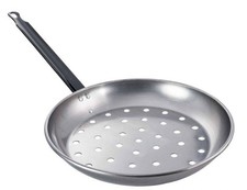 Poêle à marron chataigne à trou idéal griller marrons acier poli 28 cm