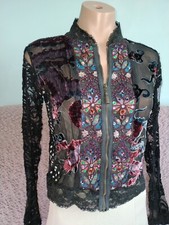 Lace velour textured blouse, S, Paris